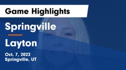 Springville  vs Layton  Game Highlights - Oct. 7, 2022