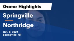 Springville  vs Northridge  Game Highlights - Oct. 8, 2022