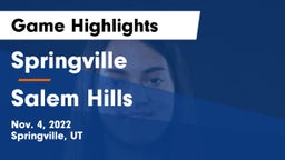 Springville  vs Salem Hills  Game Highlights - Nov. 4, 2022