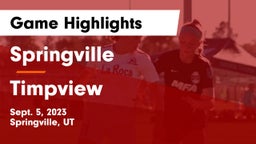 Springville  vs Timpview  Game Highlights - Sept. 5, 2023