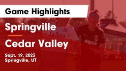 Springville  vs Cedar Valley  Game Highlights - Sept. 19, 2023