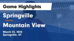 Springville  vs Mountain View  Game Highlights - March 22, 2024