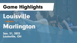 Louisville  vs Marlington  Game Highlights - Jan. 21, 2022