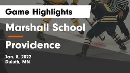 Marshall School vs Providence Game Highlights - Jan. 8, 2022