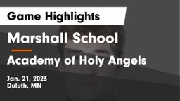 Marshall School vs Academy of Holy Angels  Game Highlights - Jan. 21, 2023