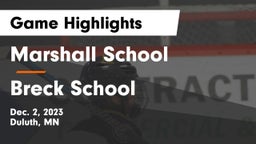 Marshall School vs Breck School Game Highlights - Dec. 2, 2023