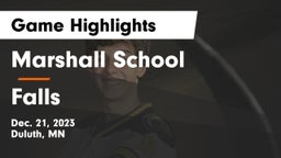Marshall School vs Falls  Game Highlights - Dec. 21, 2023