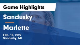Sandusky  vs Marlette  Game Highlights - Feb. 18, 2022
