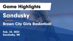 Sandusky  vs Brown City  Girls Basketball Game Highlights - Feb. 22, 2022