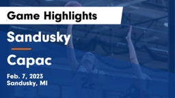 Sandusky  vs Capac  Game Highlights - Feb. 7, 2023