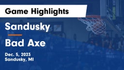 Sandusky  vs Bad Axe  Game Highlights - Dec. 5, 2023