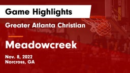 Greater Atlanta Christian  vs Meadowcreek  Game Highlights - Nov. 8, 2022