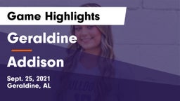 Geraldine  vs Addison Game Highlights - Sept. 25, 2021