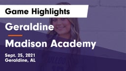 Geraldine  vs Madison Academy  Game Highlights - Sept. 25, 2021