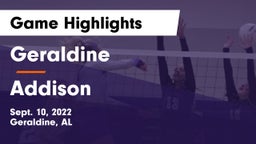 Geraldine  vs Addison  Game Highlights - Sept. 10, 2022