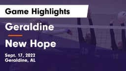 Geraldine  vs New Hope  Game Highlights - Sept. 17, 2022