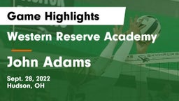 Western Reserve Academy vs John Adams  Game Highlights - Sept. 28, 2022