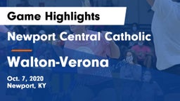 Newport Central Catholic  vs Walton-Verona  Game Highlights - Oct. 7, 2020
