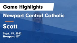 Newport Central Catholic  vs Scott  Game Highlights - Sept. 15, 2022