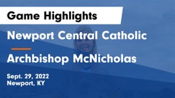Newport Central Catholic  vs Archbishop McNicholas  Game Highlights - Sept. 29, 2022