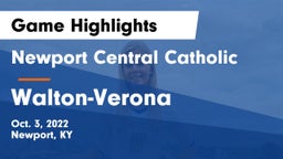 Newport Central Catholic  vs Walton-Verona  Game Highlights - Oct. 3, 2022