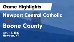 Newport Central Catholic  vs Boone County  Game Highlights - Oct. 13, 2022