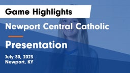 Newport Central Catholic  vs Presentation  Game Highlights - July 30, 2023