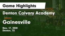 Denton Calvary Academy vs Gainesville  Game Highlights - Nov. 17, 2020