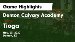 Denton Calvary Academy vs Tioga  Game Highlights - Nov. 23, 2020