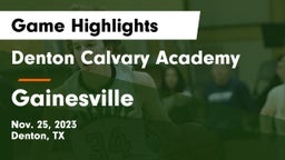 Denton Calvary Academy vs Gainesville  Game Highlights - Nov. 25, 2023
