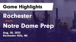 Rochester  vs Notre Dame Prep  Game Highlights - Aug. 30, 2022