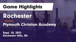 Rochester  vs Plymouth Christian Academy  Game Highlights - Sept. 10, 2022