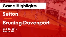 Sutton  vs Bruning-Davenport  Game Highlights - Dec 13, 2016