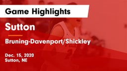 Sutton  vs Bruning-Davenport/Shickley Game Highlights - Dec. 15, 2020