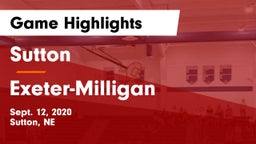 Sutton  vs Exeter-Milligan  Game Highlights - Sept. 12, 2020