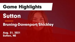 Sutton  vs Bruning-Davenport/Shickley Game Highlights - Aug. 31, 2021