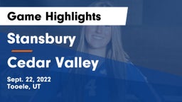 Stansbury  vs Cedar Valley  Game Highlights - Sept. 22, 2022