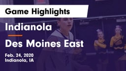 Indianola  vs Des Moines East  Game Highlights - Feb. 24, 2020