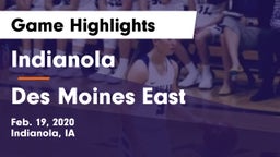 Indianola  vs Des Moines East  Game Highlights - Feb. 19, 2020