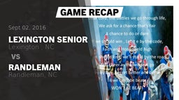 Recap: Lexington Senior  vs. Randleman  2016