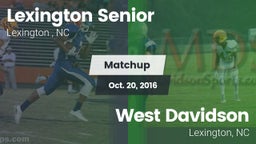 Matchup: Lexington Senior vs. West Davidson  2016
