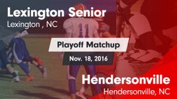 Matchup: Lexington Senior vs. Hendersonville  2016