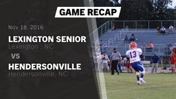 Recap: Lexington Senior  vs. Hendersonville  2016
