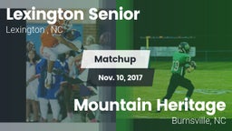 Matchup: Lexington Senior vs. Mountain Heritage  2017