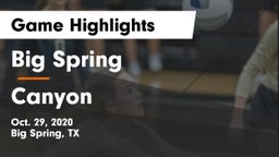 Big Spring  vs Canyon  Game Highlights - Oct. 29, 2020