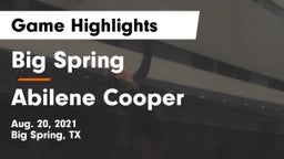 Big Spring  vs Abilene Cooper Game Highlights - Aug. 20, 2021