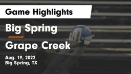 Big Spring  vs Grape Creek  Game Highlights - Aug. 19, 2022