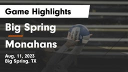 Big Spring  vs Monahans  Game Highlights - Aug. 11, 2023