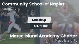 Matchup: Comm School Naples vs. Marco Island Academy Charter  2016