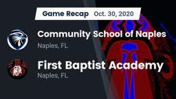 Recap: Community School of Naples vs. First Baptist Academy  2020